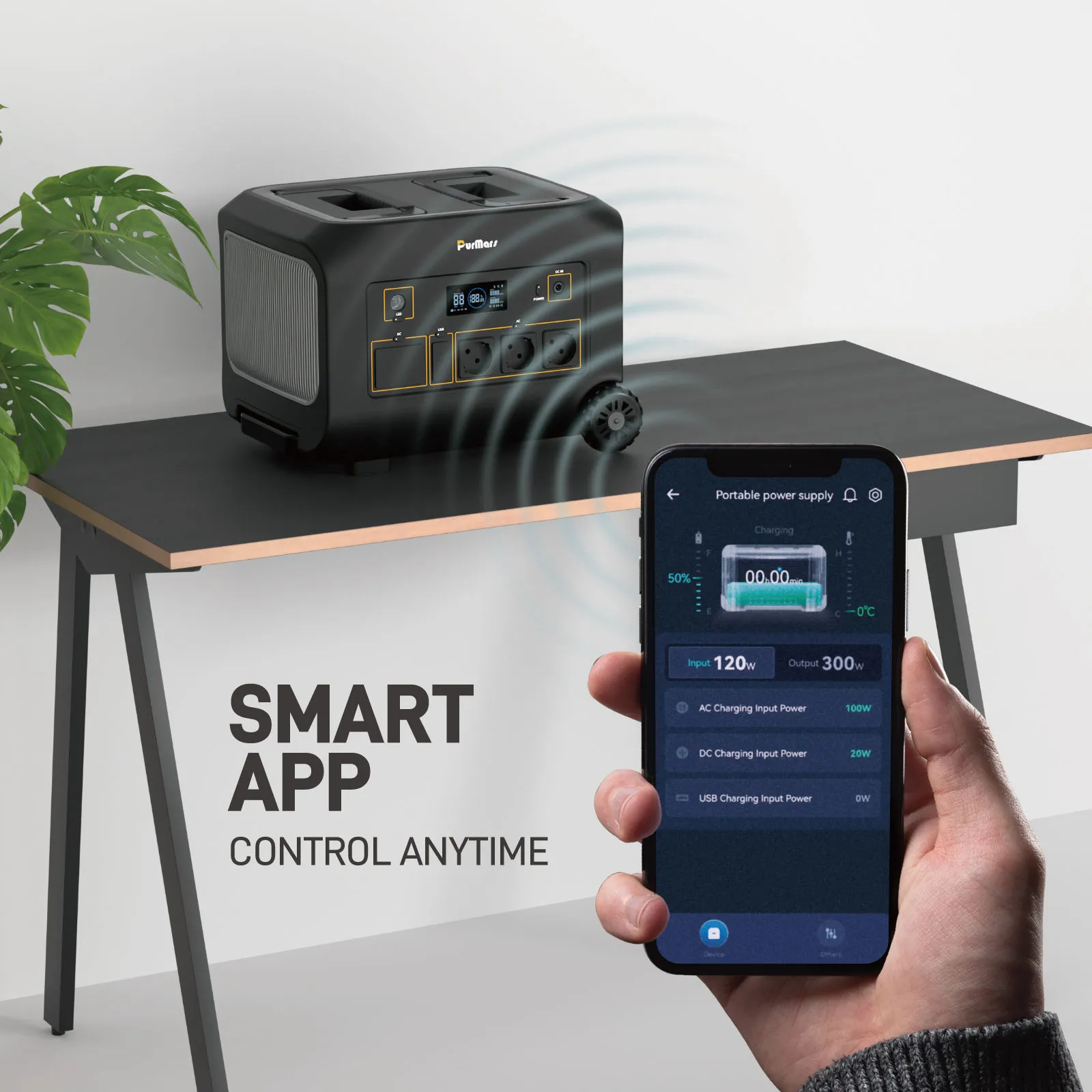 Estación de energía portátil B1200A/E|1200W|Asas y ruedas|Aplicación inteligente