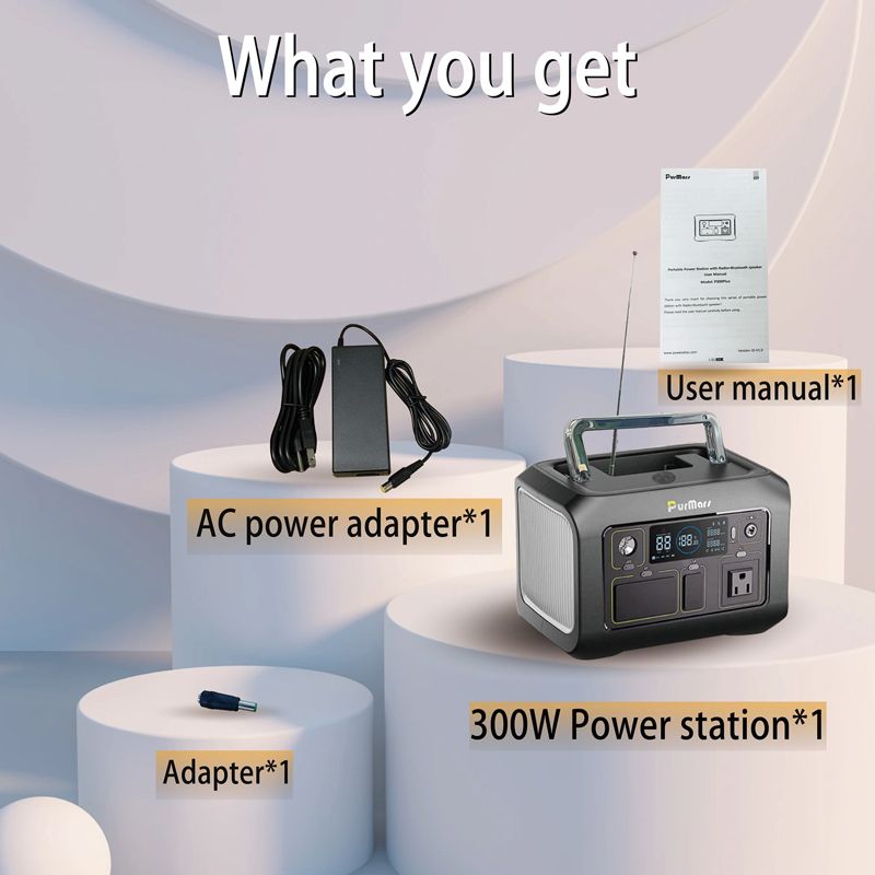 Estación de energía portátil P300 plus|300W|compresor& Termómetro