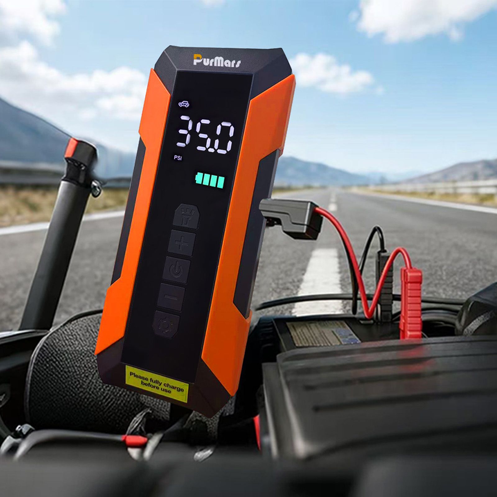 2 en 1 Arrancador de emergencia y Inflador de neumáticos