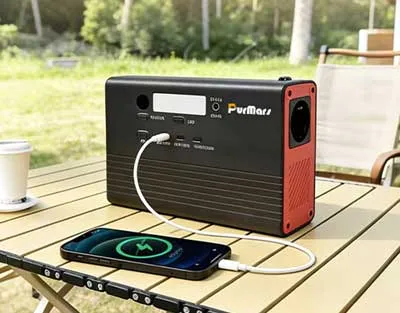 Descripción de funciones de interfaces de la estación de energía portátil PurMars