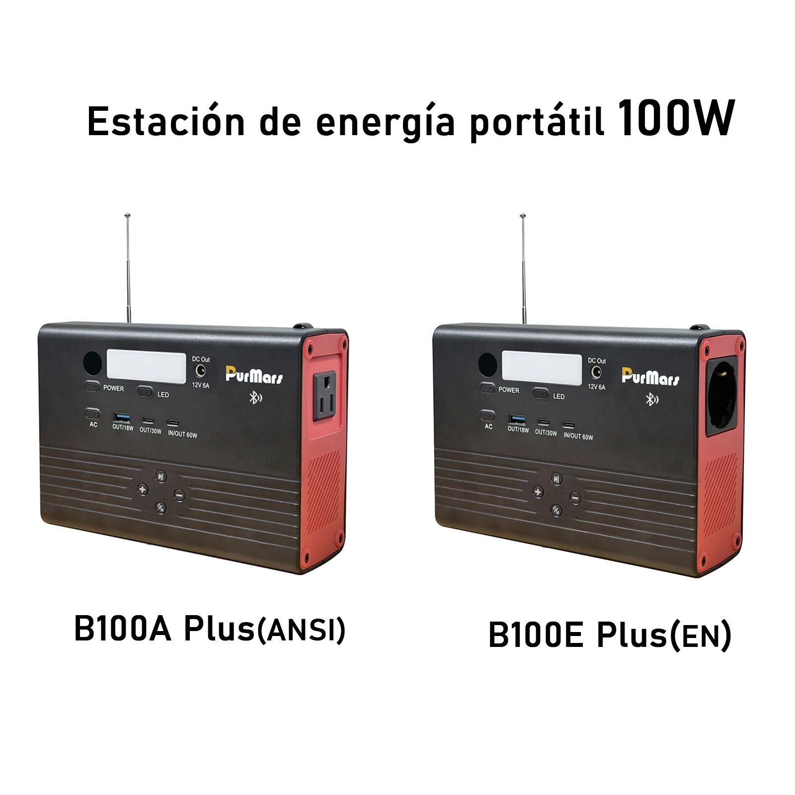 Almacén de energía móvil P100A/E Plus | 100W | con altavoz Bluetooth